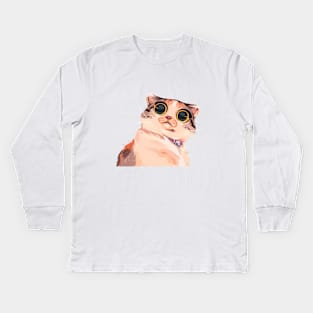 Stunned Cat Kids Long Sleeve T-Shirt